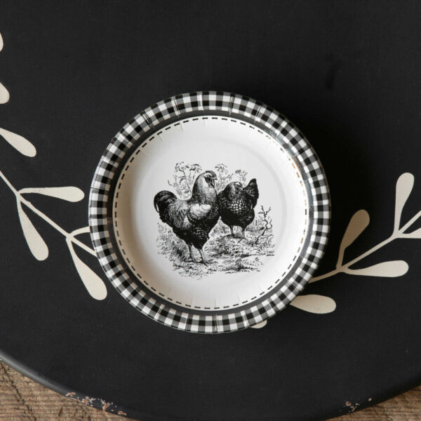 Black and White Salad/Dessert Plate