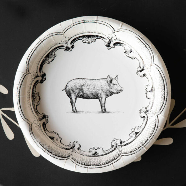 Black and White Paper Dinner Plates