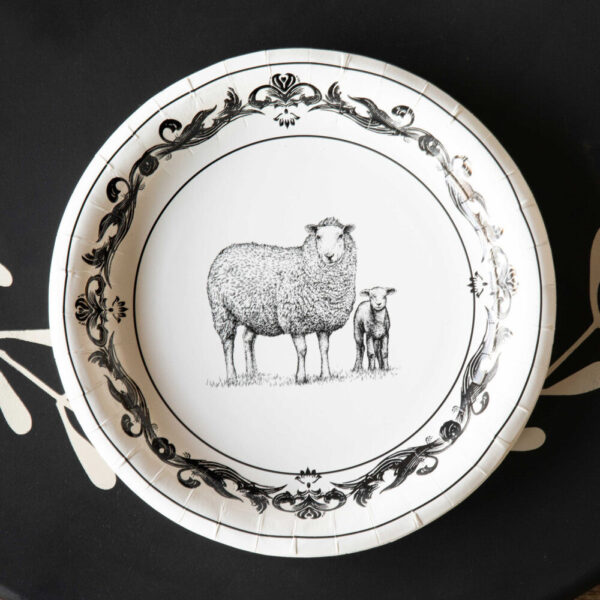 Black and White Paper Dinner Plates