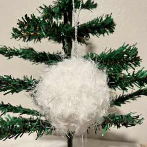 White Fluff Christmas Ornament  Item #3948