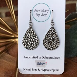 Bumpy Silver Small Teardrop