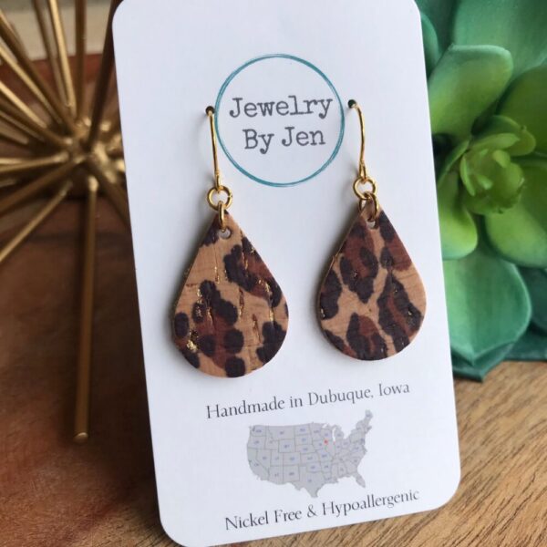 Cheetah Cork Small Teardrop
