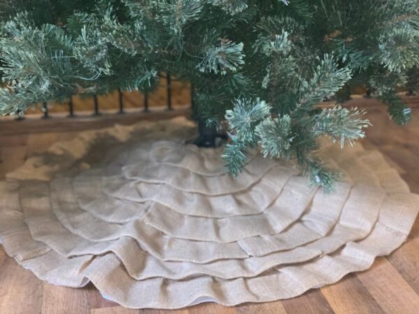 Ruffled Burlap Christmas Tree Skirt | Burlap Tree Skirt | Rustic Tree Skirt | Burlap Christmas Decor | Rustic Christmas Decor