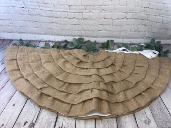 Ruffled Burlap Christmas Tree Skirt | Burlap Tree Skirt | Rustic Tree Skirt | Burlap Christmas Decor | Rustic Christmas Decor