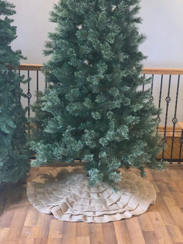 Ruffled Burlap Christmas Tree Skirt | Burlap Tree Skirt | Rustic Tree Skirt | Burlap Christmas Decor | Rustic Christmas Decor