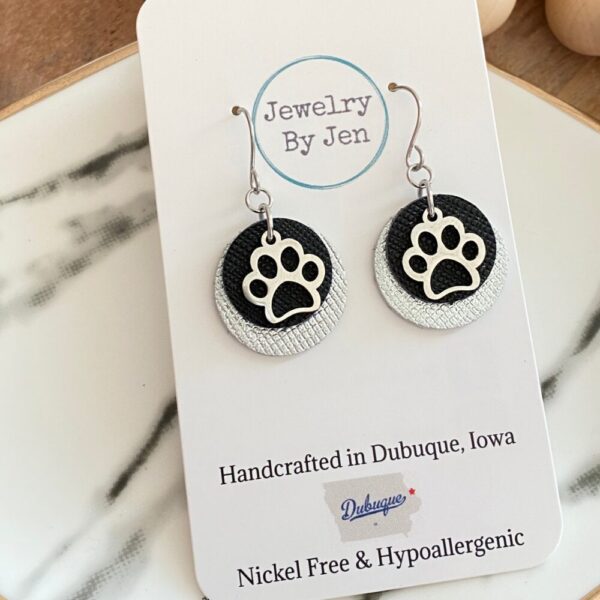 Black & Silver with Paw Charm