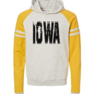 Grunge Iowa Striped Contrast Sleeve Raglan Sweatshirt
