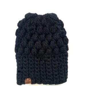Puff Stitch Slouch Hat | Black