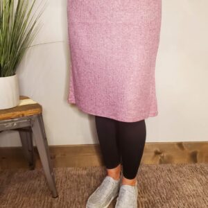 Ribbed Sweater Pencil Skirt PLUS – Ash Mauve