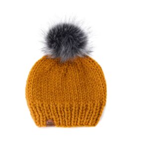 Solid Knit Pom Hat | Butterscotch