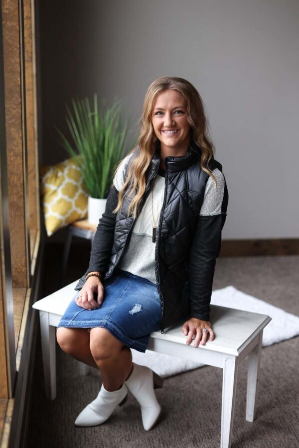 Black Diamond Quilted Pocket Vest • M