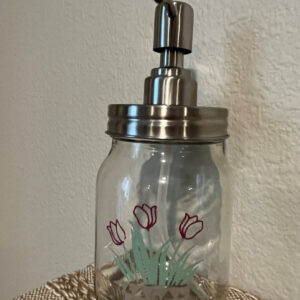 Flowers Soap/Lotion Mason Jar Dispenser  Item #1089