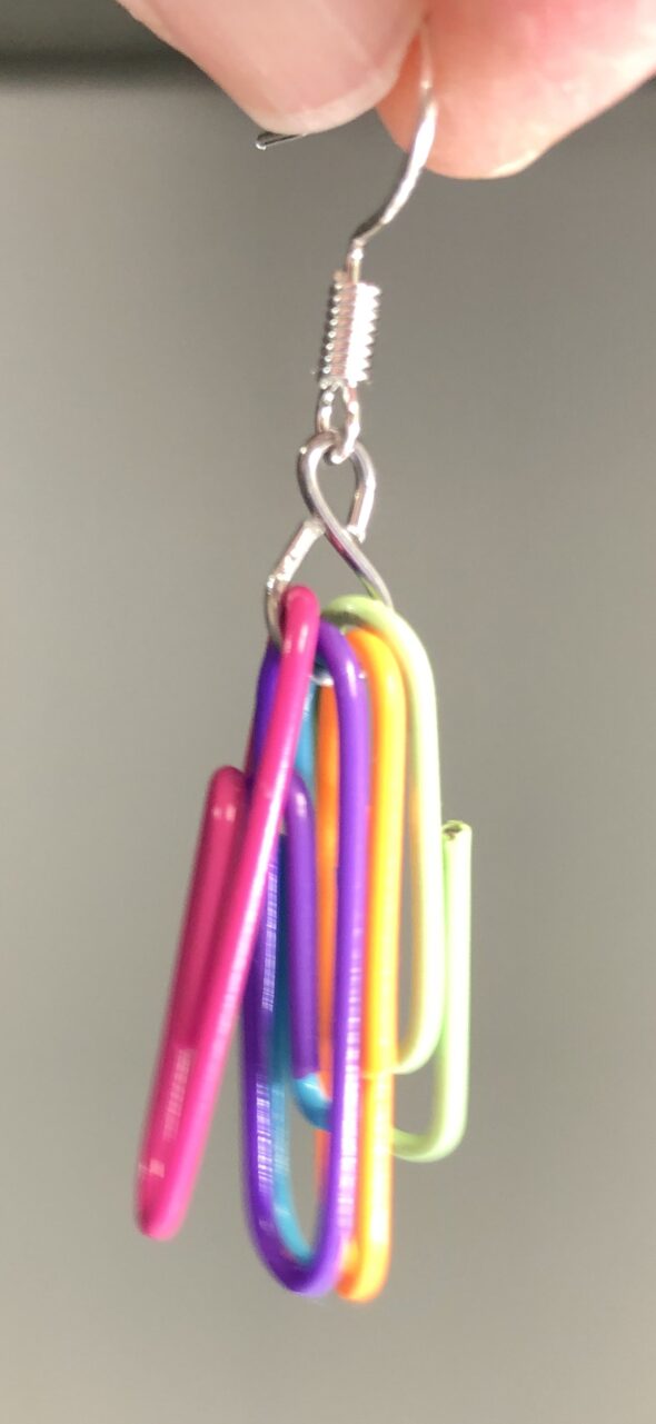 Handmade Multi Color Paper Clip Earrings