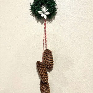 Christmas Door Hanger with Pinecones & Poinsettia  Item #3962