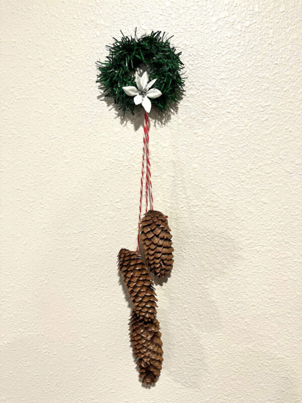 Christmas Door Hanger with Pinecones & Poinsettia  Item #3962