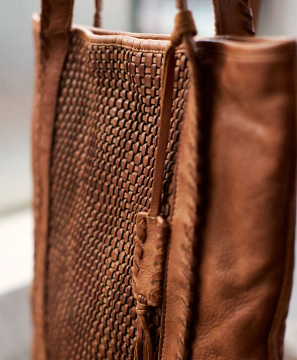 Braided Leather Tote Bag