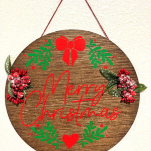 Merry Christmas Round Wood Sign  Item #3870