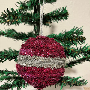 Pink & Silver Ball Ornament  Item #3939