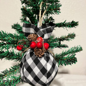 Black & White Plaid Christmas Ornament  Item #4005