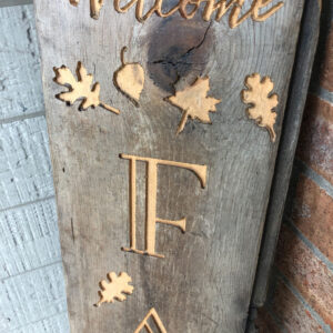 Welcome Fall Engraved Knotty Pine Board