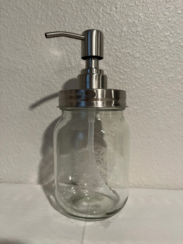 Glass Etched Soap/Lotion Dispenser Item #3005