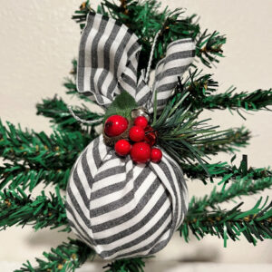 Black & White Stripped Christmas Ornament  Item #4007