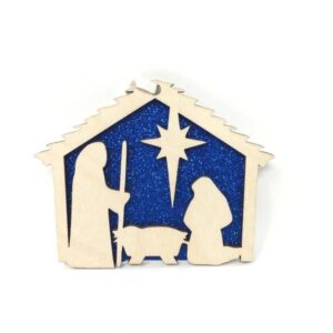 Nativity Scene Christmas Ornament Made From Birch Wood