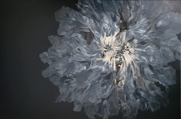 “Moon Flower” Abstract Fluid Art Bloom
