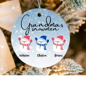 Grandmas Snowmen Christmas Ornament – Personalized
