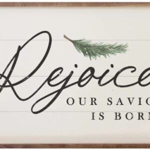 Rejoice Our Savior is Born – Kendrick Home Wood Sign