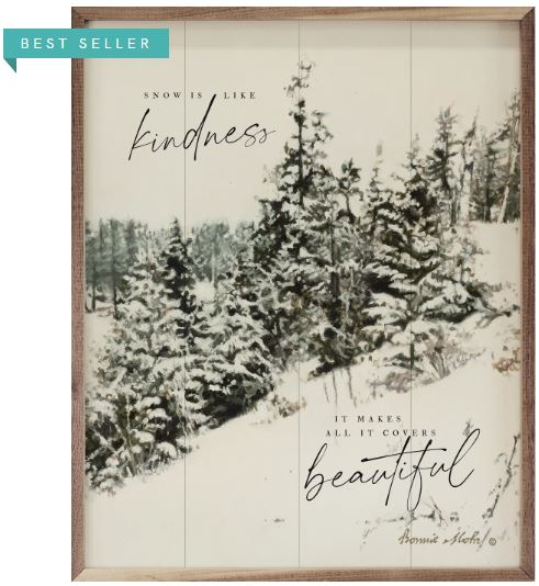 Snow Is Like Kindness Tree – Kendrick Home Wood Sign