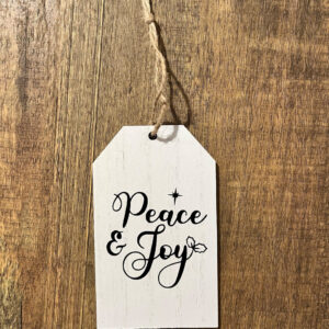 Peace & Joy Wood Tag  Item #3899