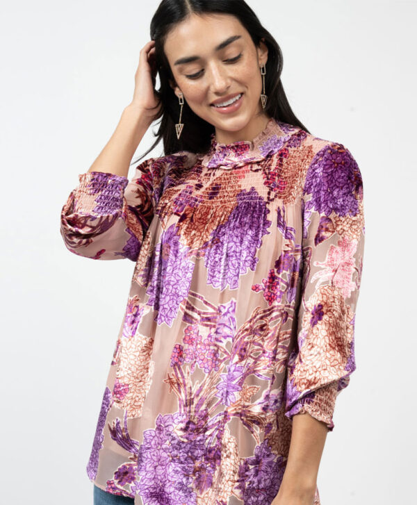 Ivy Jane Mock Neck Burn Out Top
