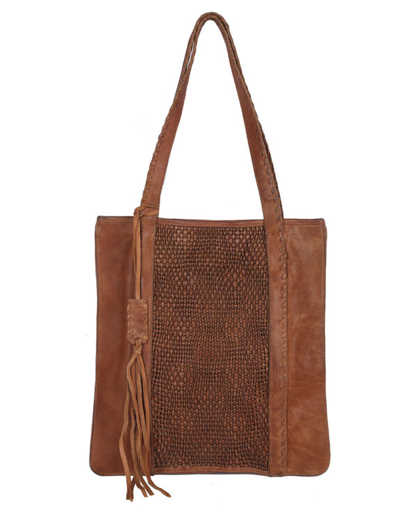 Braided Leather Tote Bag
