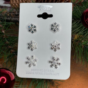 Silver Snowflake Earring Set
