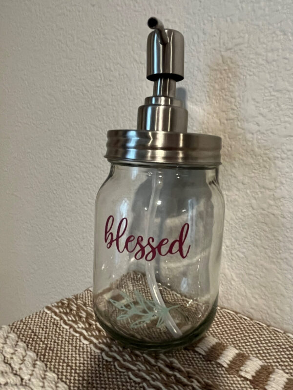 Blessed Mason Jar Soap/Lotion Dispenser  Item #1088