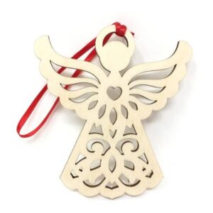 Angel Christmas Ornament Made From Birch Wood