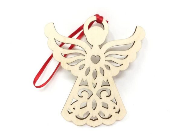 Angel Christmas Ornament Made From Birch Wood