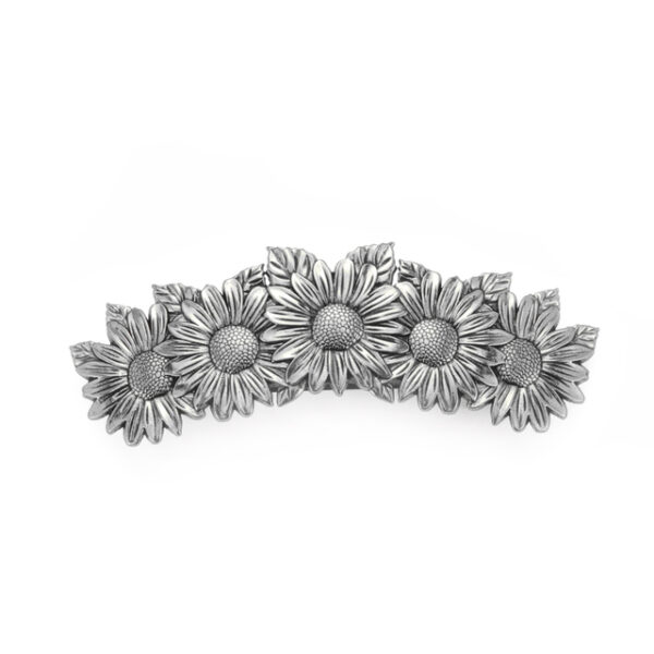 Daisy Barrette in Antiqued Silvertone