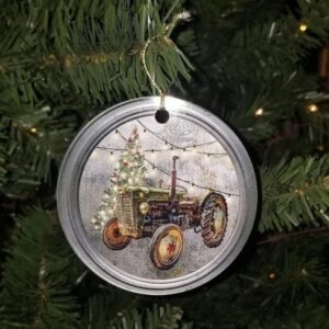 Vintage Tractor Tin Ornament