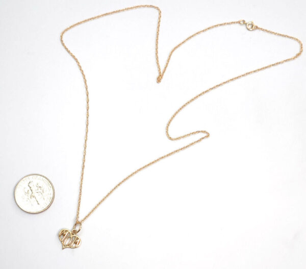 Mom Heart Charm Necklace in 10K yellow gold