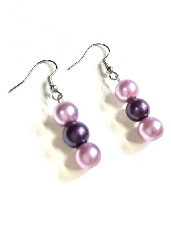 Handmade Dark & Light Purple Earrings