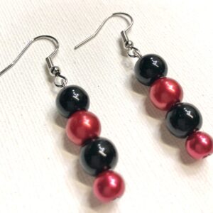 Handmade Black & Red Earrings