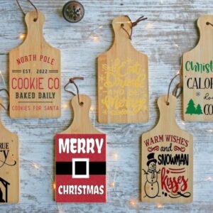 Christmas Mini Rectangle Cutting Boards – 6 designs
