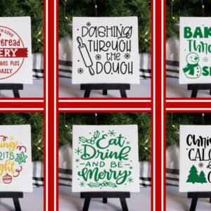 Christmas Mini Canvas Signs – 6 Yummy Designs – Easel Optional Set 3