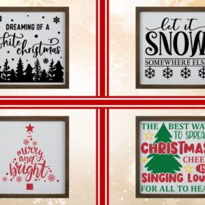 Christmas Square Signs – 4 Designs- Multiple Styles & Sizes Set 3