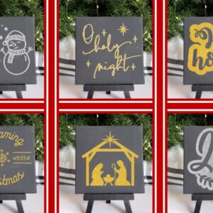 Christmas Mini Canvas Signs – 6 Designs – Easel Optional
