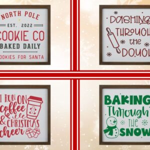 Christmas Square Signs – 4 Yummy Designs- Multiple Styles & Sizes Set 5
