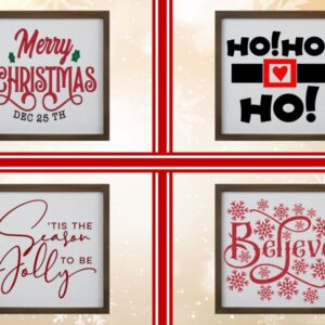 Christmas Square Signs – 4 Designs- Multiple Styles & Sizes Set 6