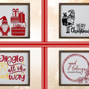 Christmas Square Signs – 4 Designs- Multiple Styles & Sizes Set 7